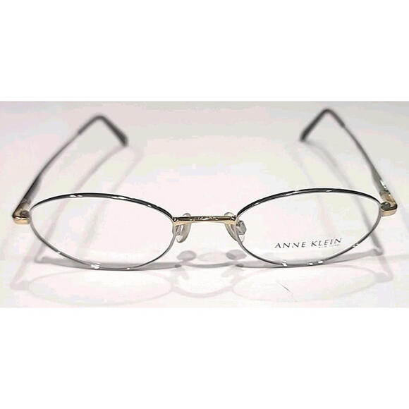 Anne Klein AK9027 K1043 Sm Petite Gold Silver Metal Oval Eyeglasses 48-19 135 - Picture 2 of 6